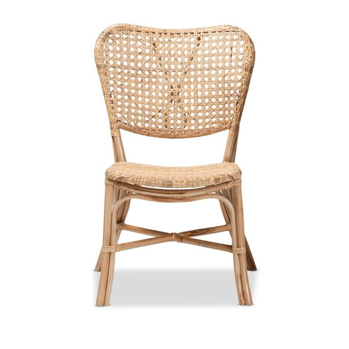 Baxton Studio Bali Pari Nadira Natural Brown Rattan Dining Chair