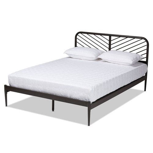 Baxton Studio Dora Black Bronze Metal Queen Platform Bed