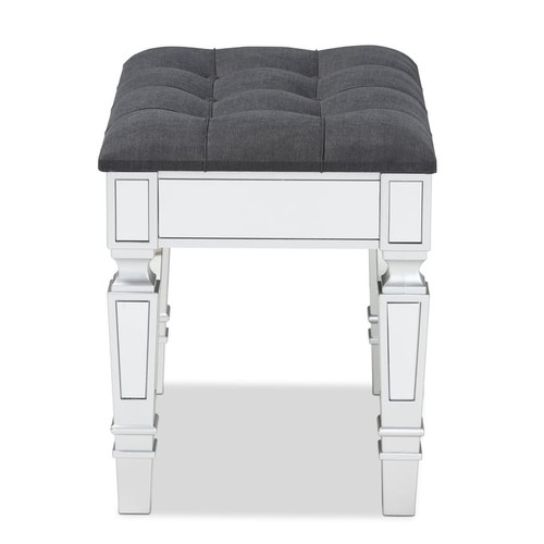 Baxton Studio Hedia Grey Silver Ottomans