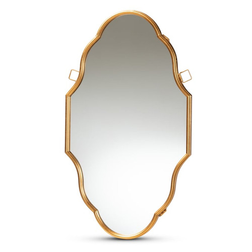 Baxton Studio Dennis Antique Gold Accent Wall Mirror