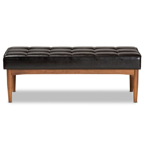 Baxton Studio Sanford Faux Leather Dining Benches