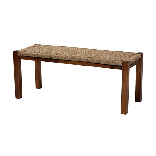 Baxton Studio Bali Pari Hermes Walnut Brown Bench