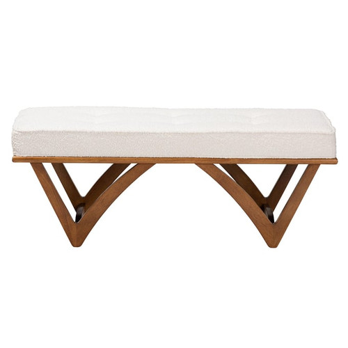 Baxton Studio Chenoa Cream Walnut Brown Benches