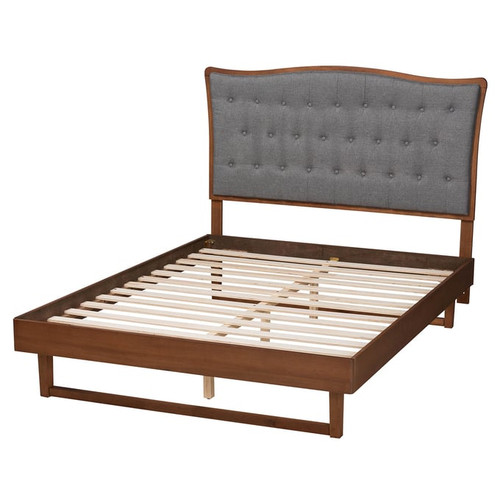 Baxton Studio Sereno Grey Walnut Brown Beds