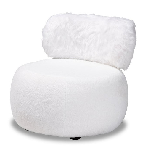 Baxton Studio Tayla White Fabric Accent Chair