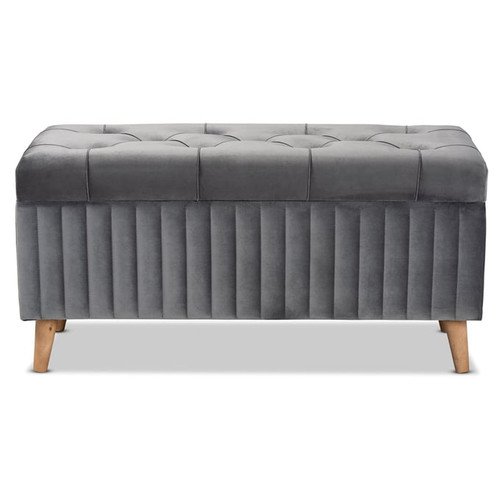 Baxton Studio Hanley Velvet Storage Ottomans