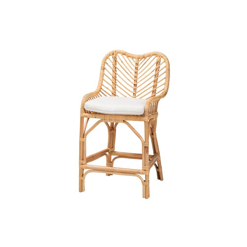 Baxton Studio Bali Pari Arween Natural Brown Rattan Counter Stool