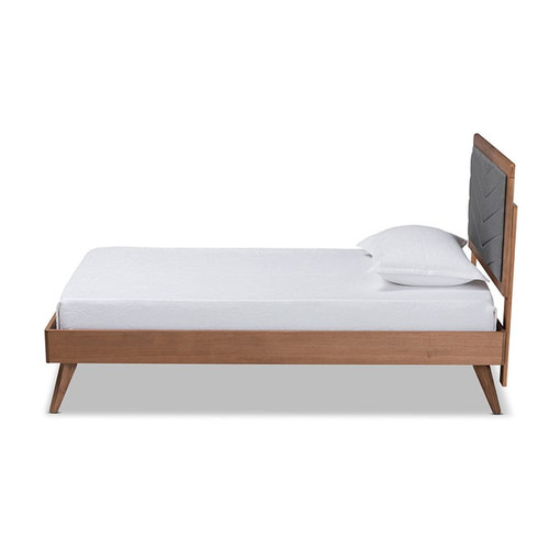 Baxton Studio Roze Dark Grey Walnut Brown Platform Beds