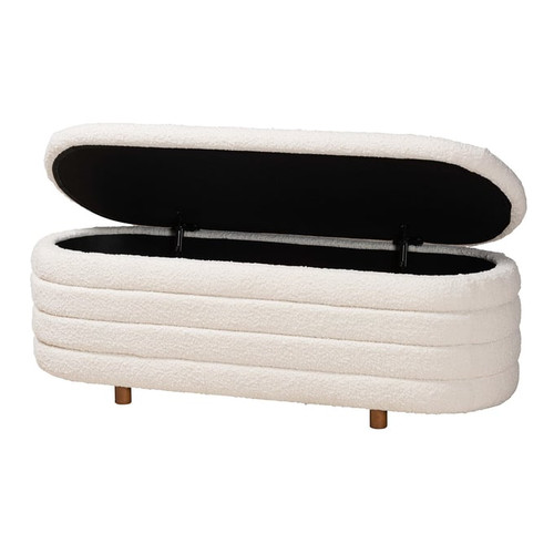 Baxton Studio Betiana Cream Walnut Brown Storage Benches