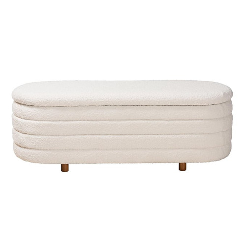 Baxton Studio Betiana Cream Walnut Brown Storage Benches