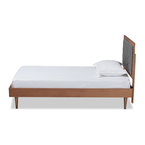 Baxton Studio Tasha Dark Grey Walnut Brown Platform Beds