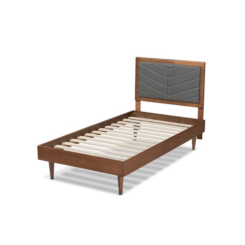 Baxton Studio Tasha Dark Grey Walnut Brown Platform Beds