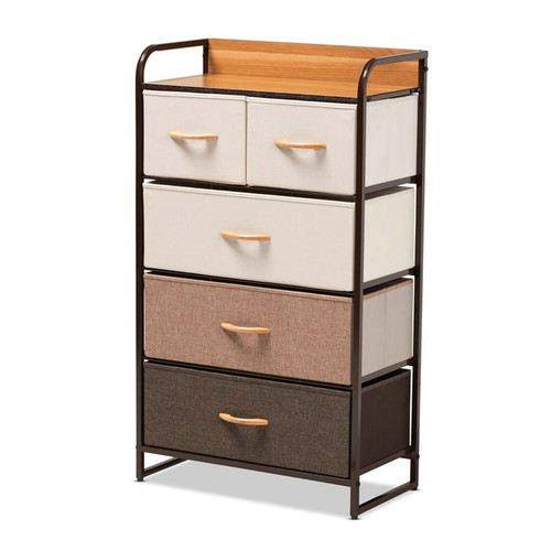 Baxton Studio Volkan 5 Drawer Storage Cabinet