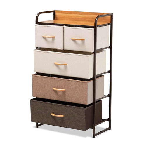 Baxton Studio Volkan 5 Drawer Storage Cabinet