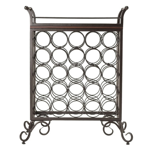 Winsome Silvano Antique Bronze 25 Bottle Wine Rack with Removable Tray