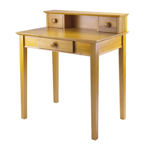 Winsome Studio Honey Wood Office Desk and Hutch