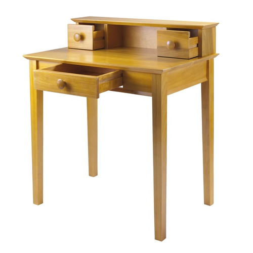 Winsome Studio Honey Wood Office Desk and Hutch