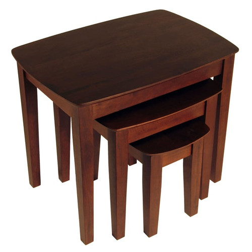 Winsome Bradley Walnut 3pc Nesting Table Set