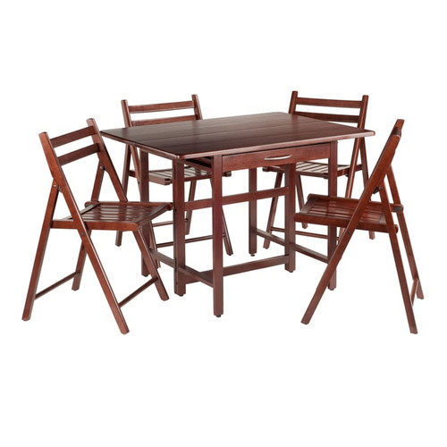 Winsome Taylor Walnut Wood 5pc Dining Room Set