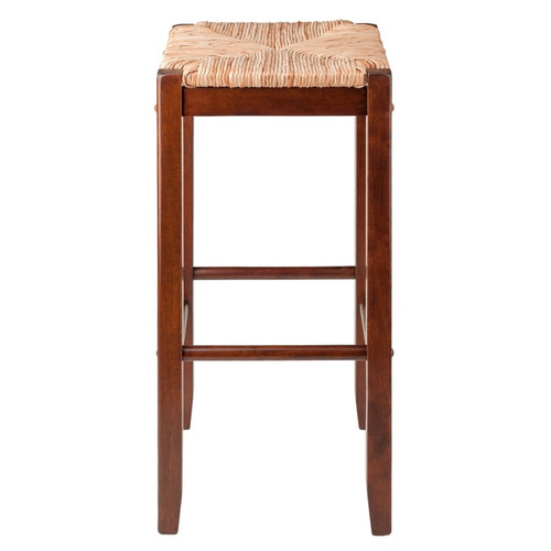 2 Winsome Kaden Walnut Rush Seat Bar Stools