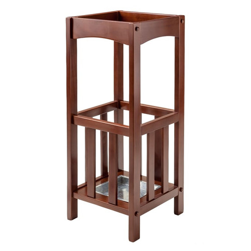 Winsome Rex Walnut Umbrella Stand with Tray