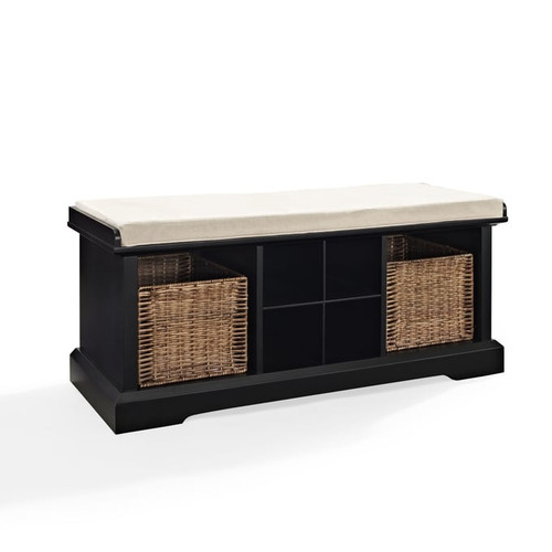 Crosley Brennan Benches with 2 Wicker Baskets