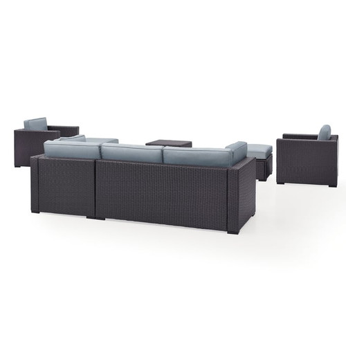 Crosley Biscayne Fabric 7pc Outdoor Sectional Sets with 2 Ottomans