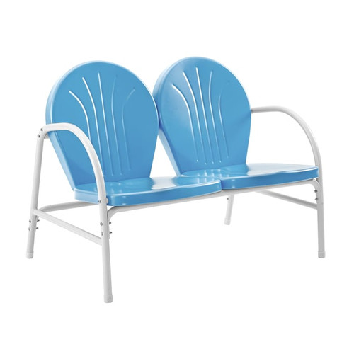 Crosley Griffith Sky Blue Gloss Outdoor Loveseats