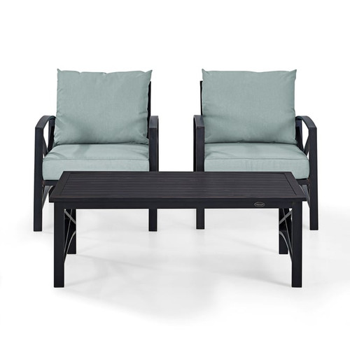 Crosley Kaplan 3pc Outdoor Armchair and Coffee Table Sets