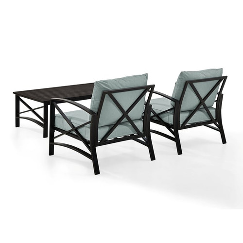 Crosley Kaplan 3pc Outdoor Armchair and Coffee Table Sets