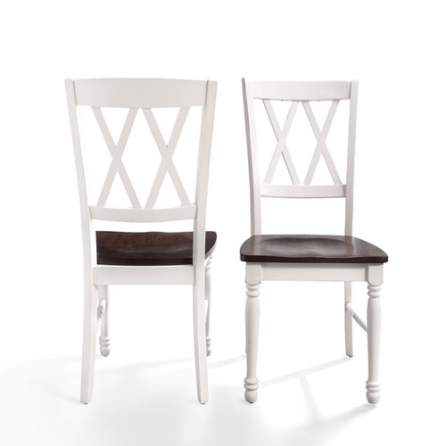 2 Crosley Shelby Distressed White Dining Chairs