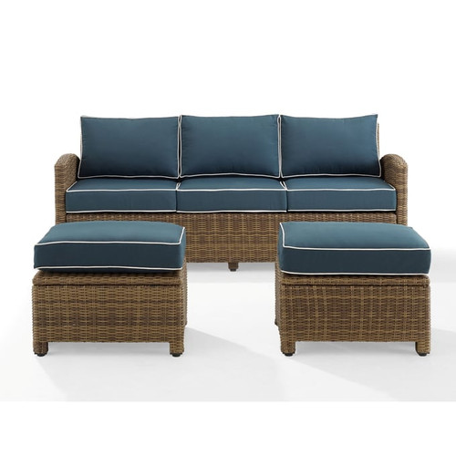 Crosley Bradenton Wicker 3pc Outdoor Sofa Sets