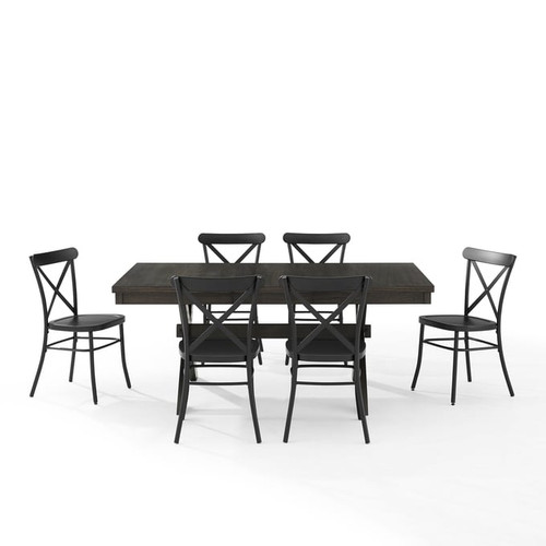 Crosley Hayden Slate Matte Black 7pc Dining Set
