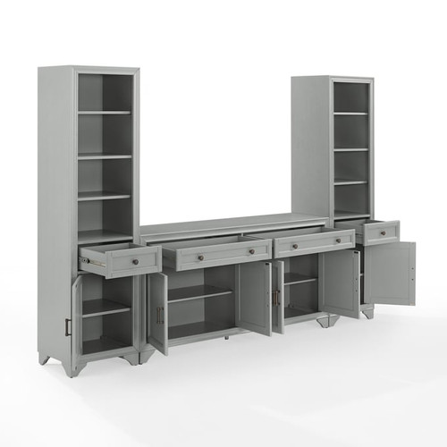 Crosley Tara 3pc Sideboard and Bookcase Sets