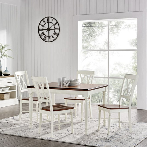 Crosley Shelby Distressed White 5pc Dining Set