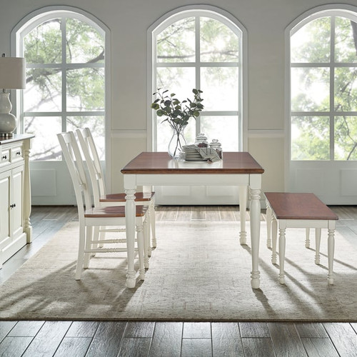 Crosley Shelby Distressed White 4pc Dining Set