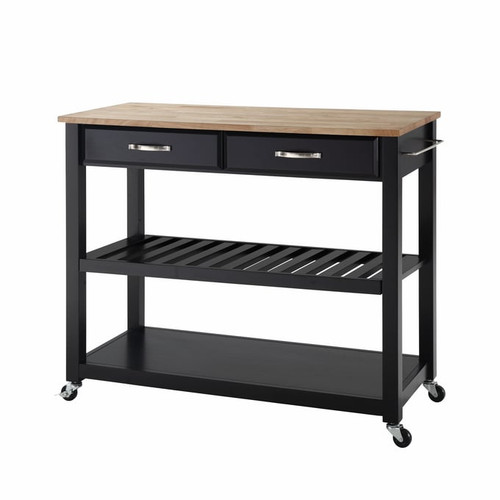 Crosley Wood Kitchen Prep Carts with 2 Counter Height Stools