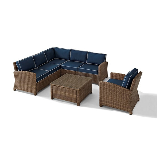 Crosley Bradenton 5pc Outdoor Sectional Sets with Arm Chair