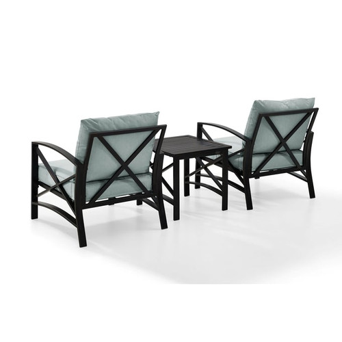 Crosley Kaplan 3pc Outdoor Armchair and Side Table Sets