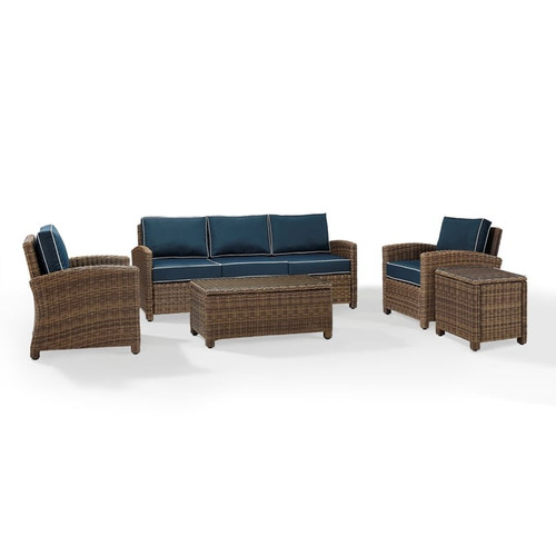 Crosley Bradenton Fabric 5pc Outdoor Seating Sets with Coffee Table