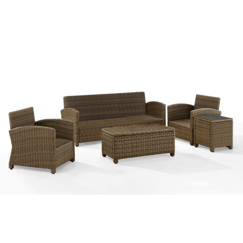 Crosley Bradenton Fabric 5pc Outdoor Seating Sets with Coffee Table