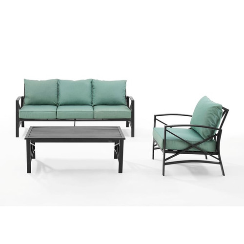 Crosley Kaplan 3pc Outdoor Seating Sets with Coffee Table