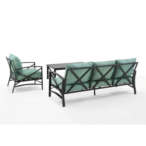 Crosley Kaplan 3pc Outdoor Seating Sets with Coffee Table