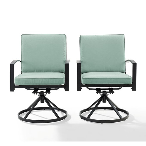 2 Crosley Kaplan Outdoor Swivel Dining Chairs
