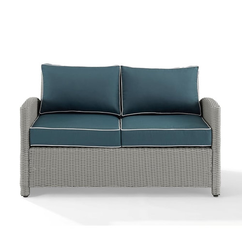 Crosley Bradenton Gray Navy Outdoor Loveseat