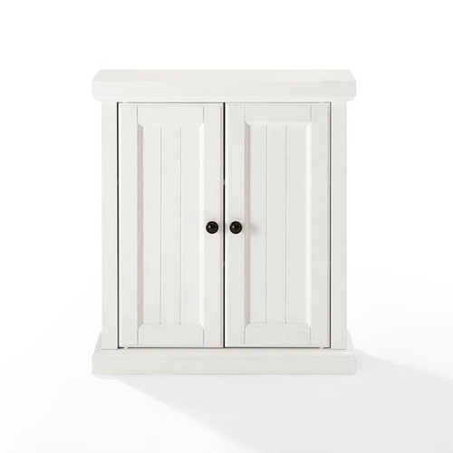 Crosley Seaside Distressed White Wall Mounted Storage Cabinet