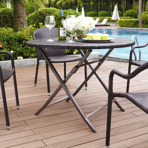 Crosley Palm Harbor Brown Folding Outdoor Dining Table