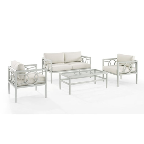 Crosley Ashford Gray Creme 4pc Outdoor Patio Set