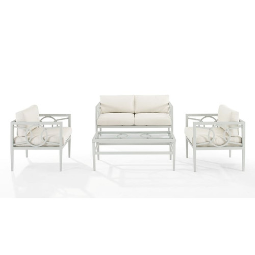 Crosley Ashford Gray Creme 4pc Outdoor Patio Set