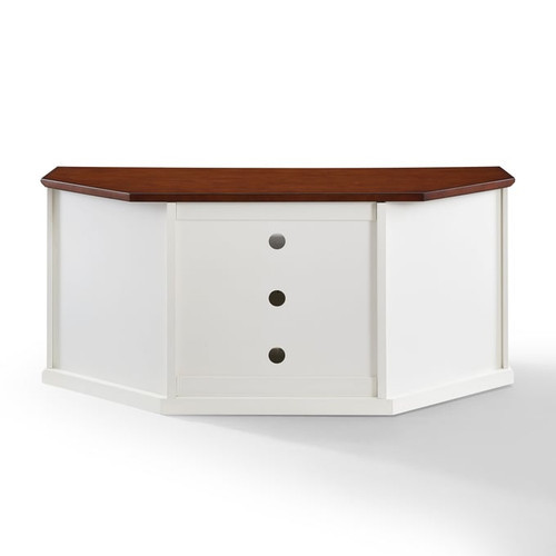 Crosley Shelby Distressed White TV Stand